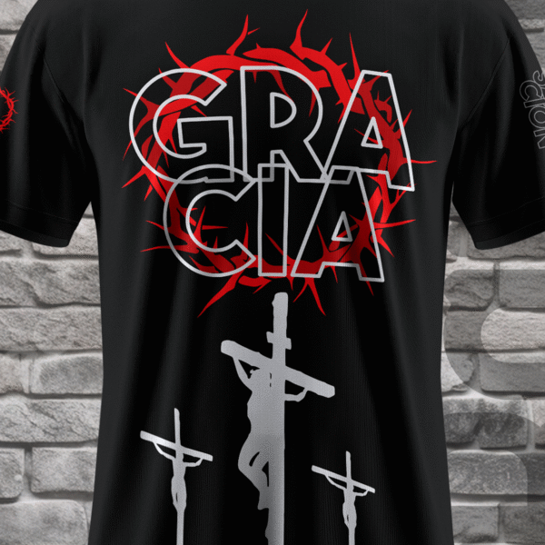 Camiseta Cristiana – Gracia - Negro