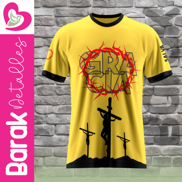 Camiseta Cristiana – Gracia - Amarillo