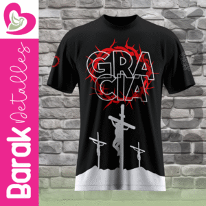 Gracia Negro Camiseta Cristiana – Gracia - Negro